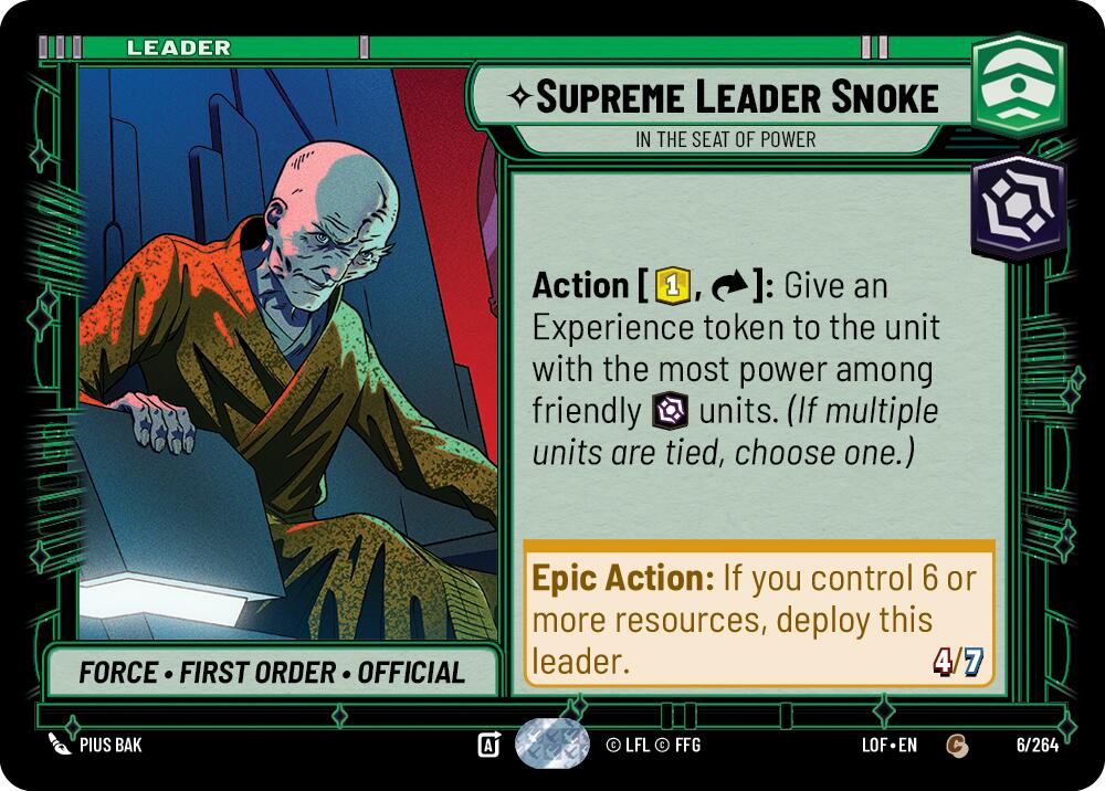 {SW-LD}Supreme Leader Snoke - In the Seat of Power (006/264) (006/264) [Legends of the Force]