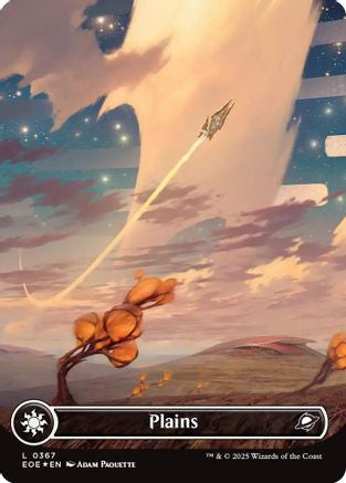{@@ EOE B} Plains (0367) (Borderless) (Galaxy Foil) [Edge of Eternities][EOE 367]