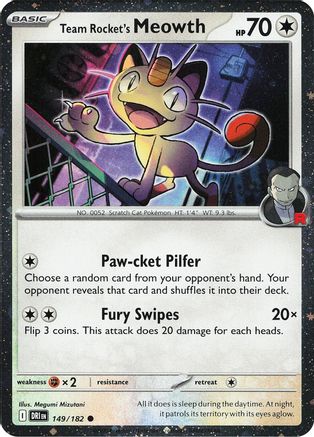 [PKM] Team Rocket's Meowth (149/182) (Cosmos Holo) [Miscellaneous Cards]