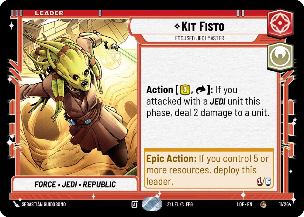 {SW-LD}Kit Fisto (011/264) - Focused Jedi Master (011/264) [Legends of the Force]
