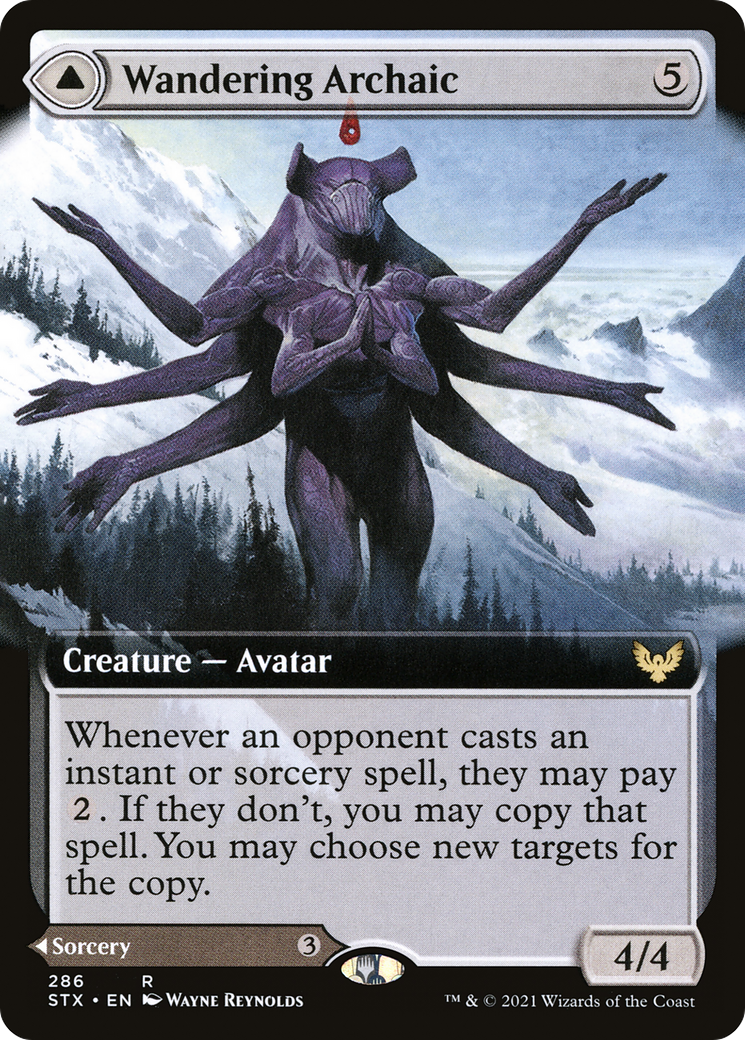 {R} Wandering Archaic // Explore the Vastlands (Extended Art) [Strixhaven: School of Mages][STX 286]