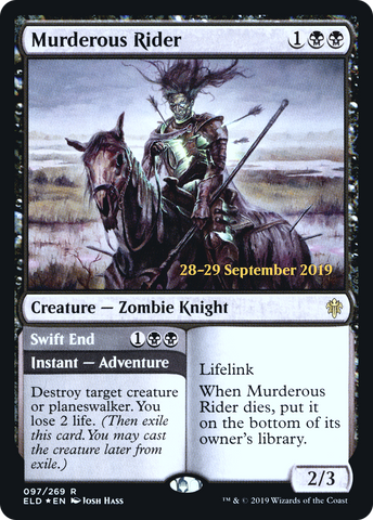 {R} Murderous Rider // Swift End [Throne of Eldraine Prerelease Promos][PR ELD 097]