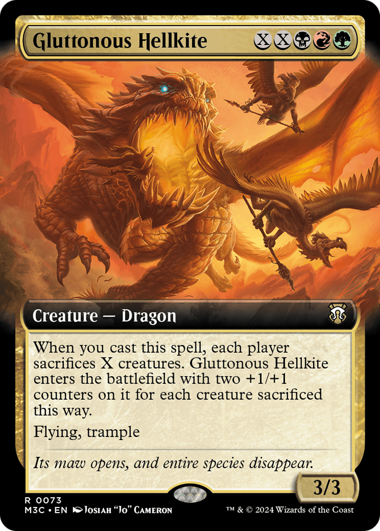 {R} Gluttonous Hellkite (Extended Art) [Modern Horizons 3 Commander][M3C 073]