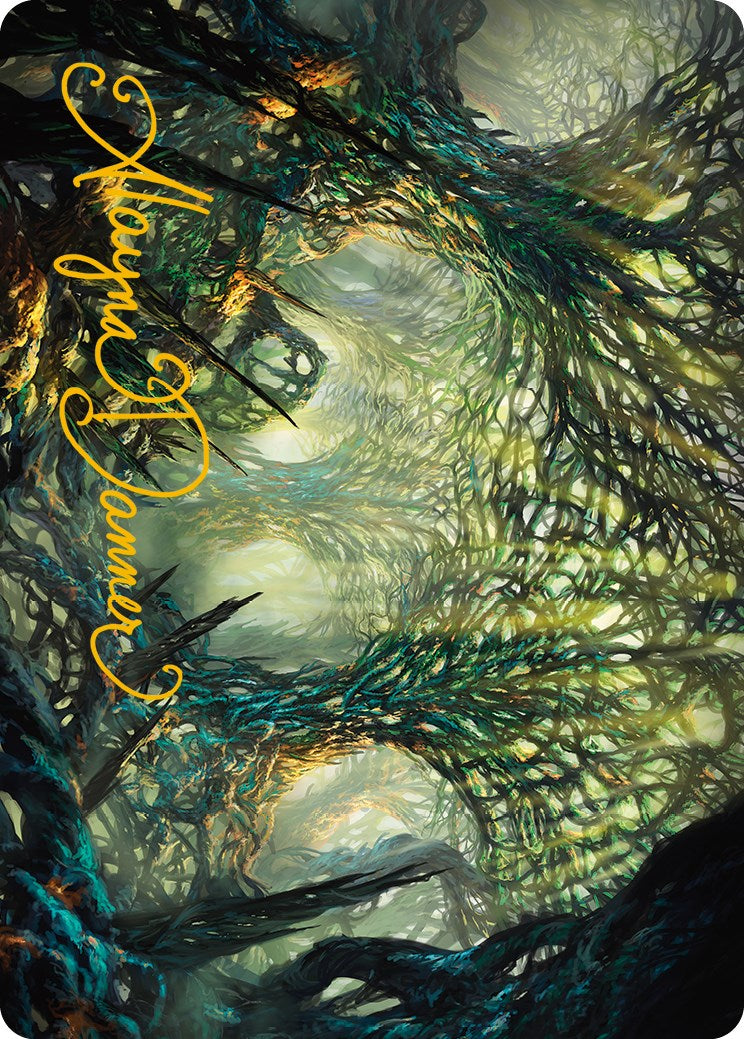 {A} The Hunter Maze Art Card (Gold-Stamped Signature) [Phyrexia: All Will Be One Art Series][GS AONE 060]