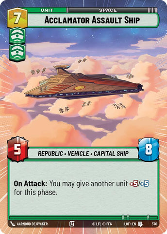 {SW-C}Acclamator Assault Ship (370) (Hyperspace) (370) [Legends of the Force]