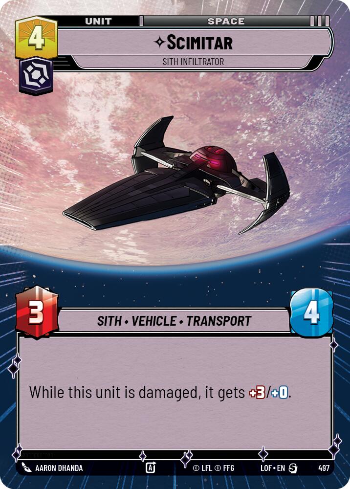 {SW-R}Scimitar (497) - Sith Infiltrator (Hyperspace) (497) [Legends of the Force]