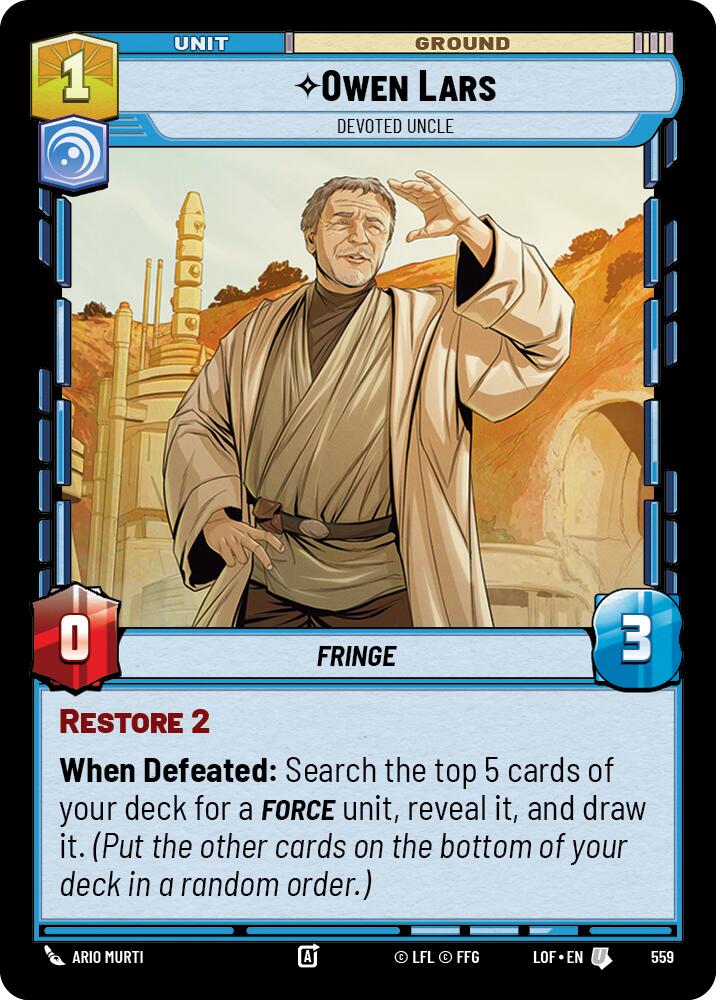 {SW-C}Owen Lars (559) - Devoted Uncle (Foil) (559) [Legends of the Force]