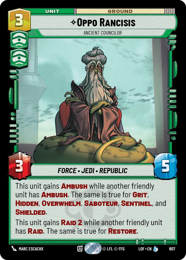 {SW-R}Oppo Rancisis (607) - Ancient Councilor (Foil) (607) [Legends of the Force]