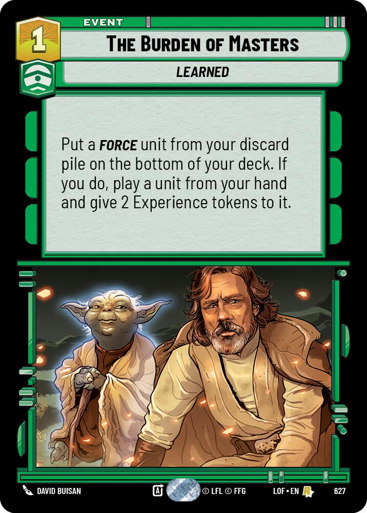 {SW-R}The Burden of Masters (627) (Foil) (627) [Legends of the Force]