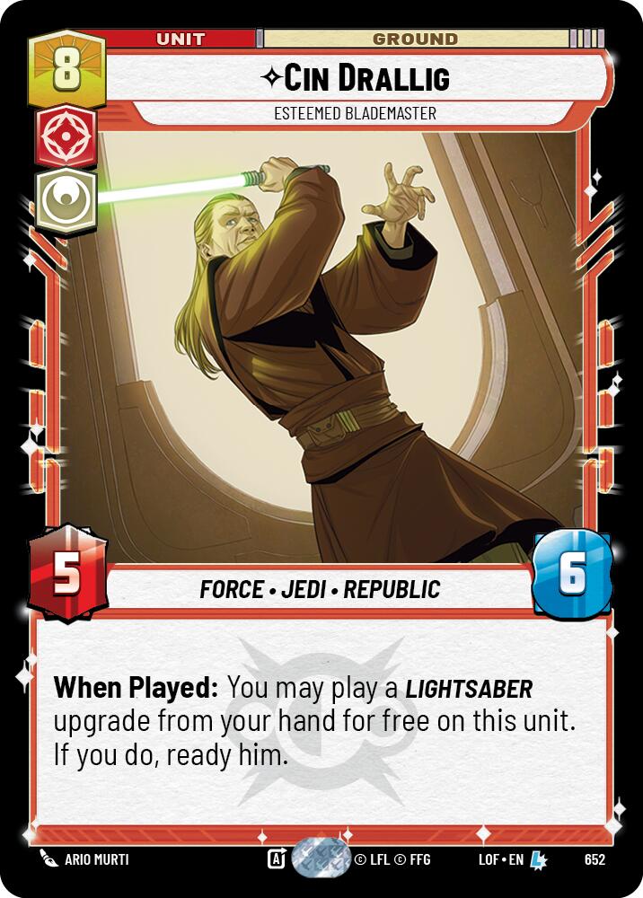 {SW-R}Cin Drallig (652) - Esteemed Blademaster (Foil) (652) [Legends of the Force]
