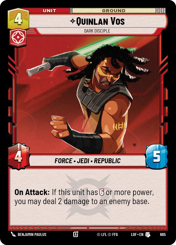 {SW-C}Quinlan Vos (665) - Dark Disciple (Foil) (665) [Legends of the Force]