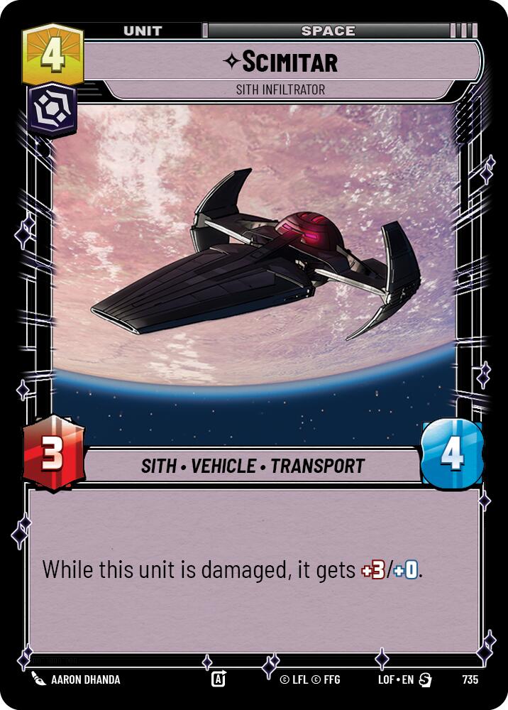 {SW-R}Scimitar (735) - Sith Infiltrator (Foil) (735) [Legends of the Force]