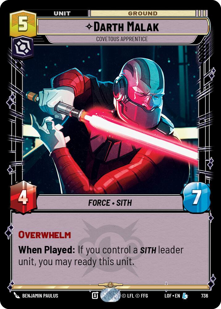 {SW-R}Darth Malak (736) - Covetous Apprentice (Foil) (736) [Legends of the Force]