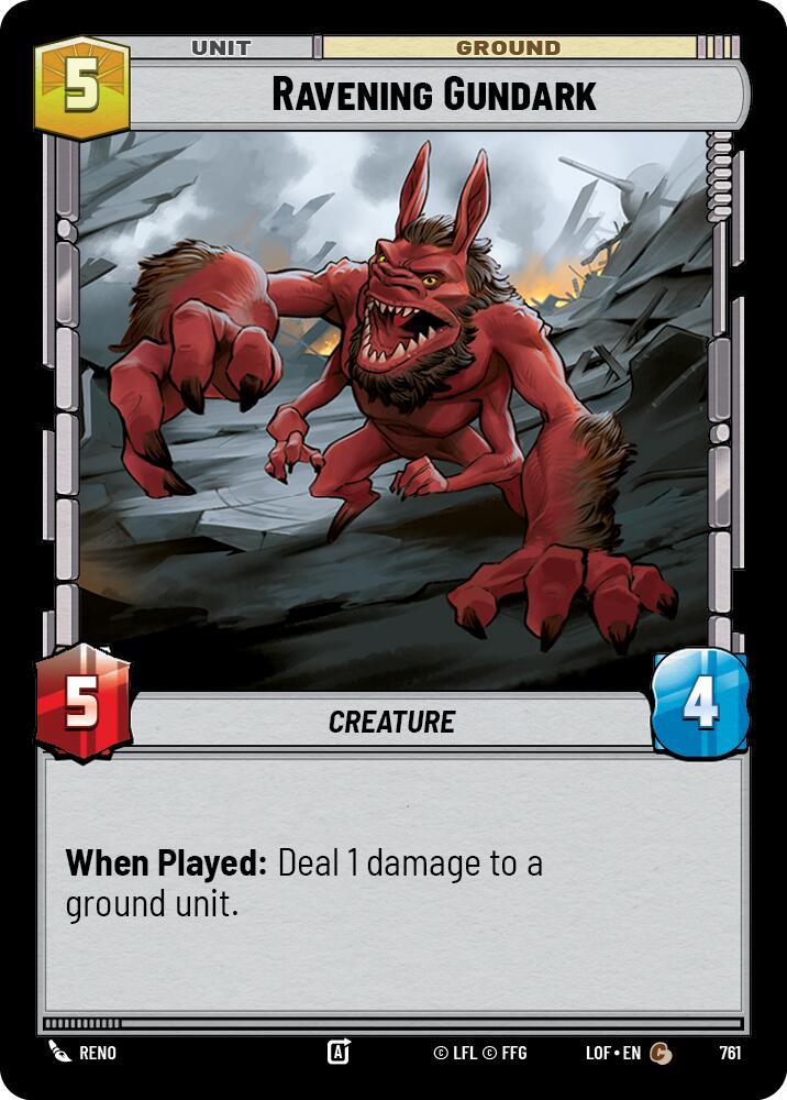{SW-C}Ravening Gundark (761) (Foil) (761) [Legends of the Force]