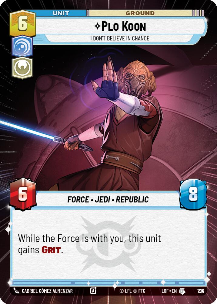 {SW-C}Plo Koon (790) - I Don't Believe in Chance (Hyperspace Foil) (790) [Legends of the Force]