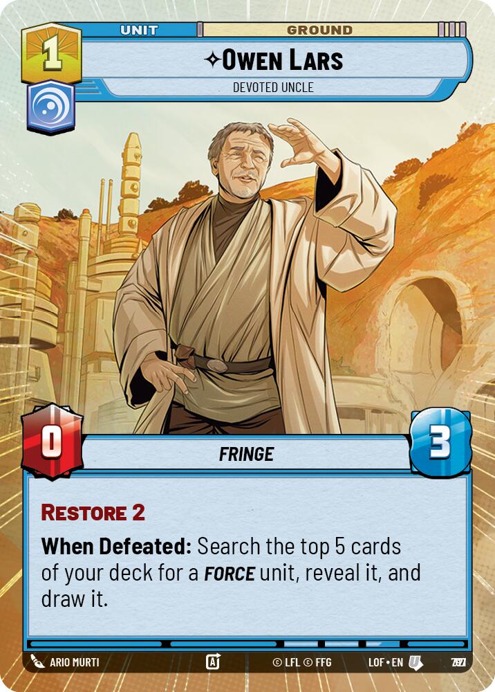 {SW-C}Owen Lars (797) - Devoted Uncle (Hyperspace Foil) (797) [Legends of the Force]