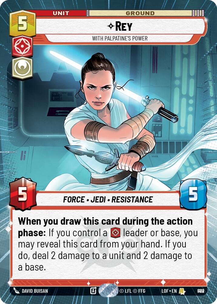 {SW-R}Rey (888) - With Palpatine's Power (Hyperspace Foil) (888) [Legends of the Force]