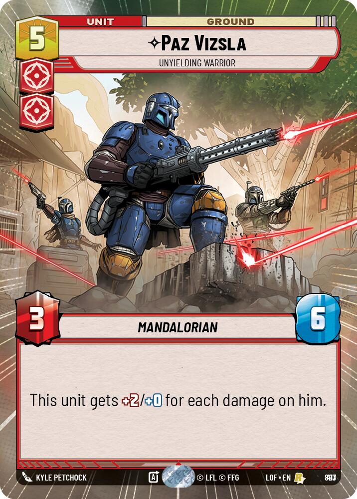 {SW-R}Paz Vizsla (893) - Unyielding Warrior (Hyperspace Foil) (893) [Legends of the Force]