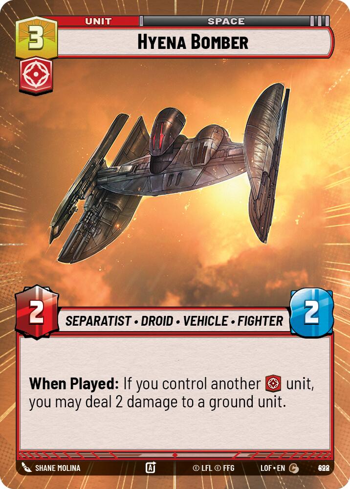 {SW-C}Hyena Bomber (898) (Hyperspace Foil) (898) [Legends of the Force]