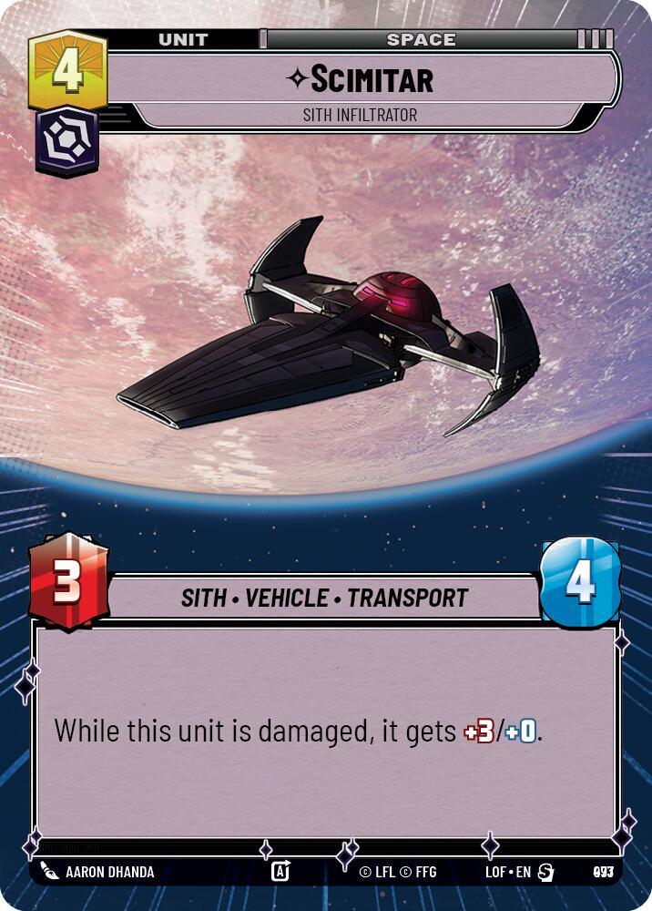 {SW-R}Scimitar (973) - Sith Infiltrator (Hyperspace Foil) (973) [Legends of the Force]