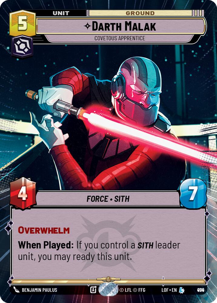 {SW-R}Darth Malak (974) - Covetous Apprentice (Hyperspace Foil) (974) [Legends of the Force]