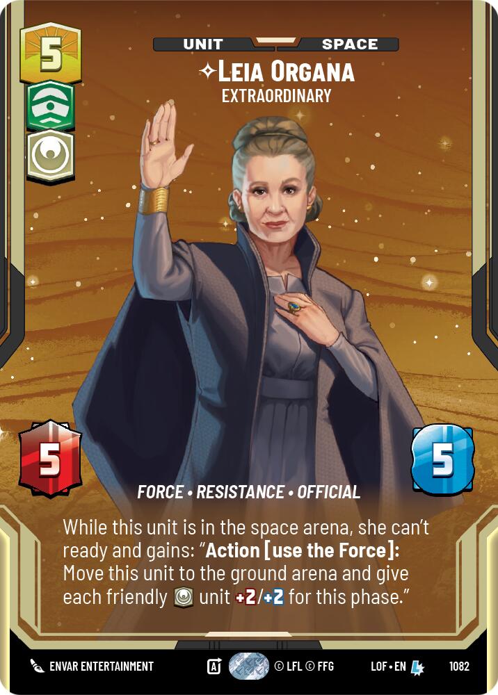 {SW-R}Leia Organa (1082) - Extraordinary (Prestige Foil) (1082) [Legends of the Force]