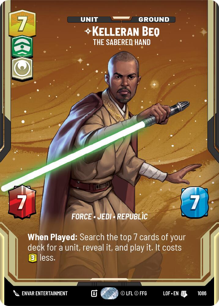 {SW-C}Kelleran Beq (1086) - The Sabered Hand (Prestige Foil) (1086) [Legends of the Force]