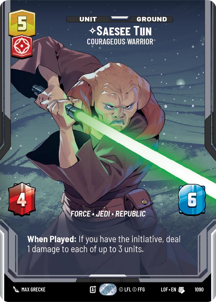 {SW-C}Saesee Tiin (1090) - Courageous Warrior (Prestige Foil) (1090) [Legends of the Force]