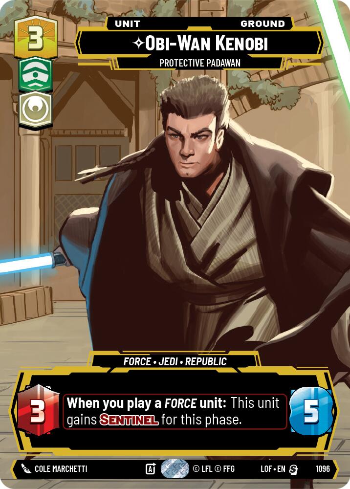 {SW-R}Obi-Wan Kenobi (1096) - Protective Padawan (Prestige Foil) (1096) [Legends of the Force]