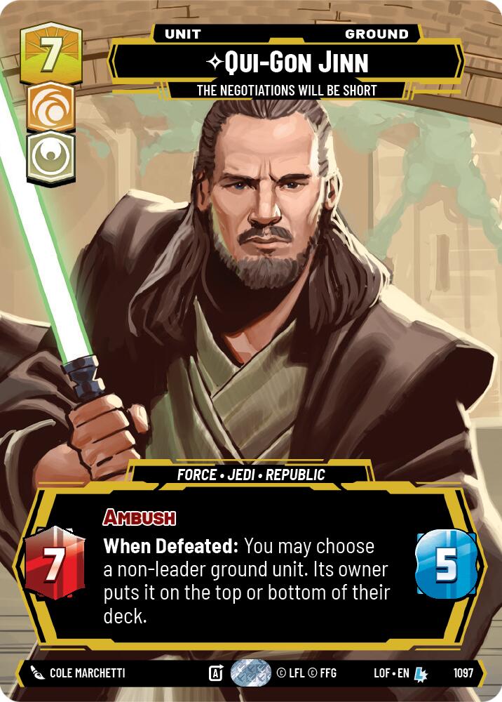 {SW-R}Qui-Gon Jinn (1097) - The Negotiations Will Be Short (Prestige Foil) (1097) [Legends of the Force]