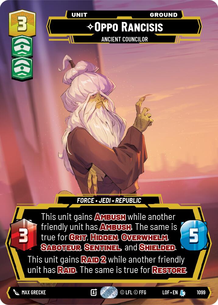 {SW-R}Oppo Rancisis (1099) - Ancient Councilor (Prestige Foil) (1099) [Legends of the Force]