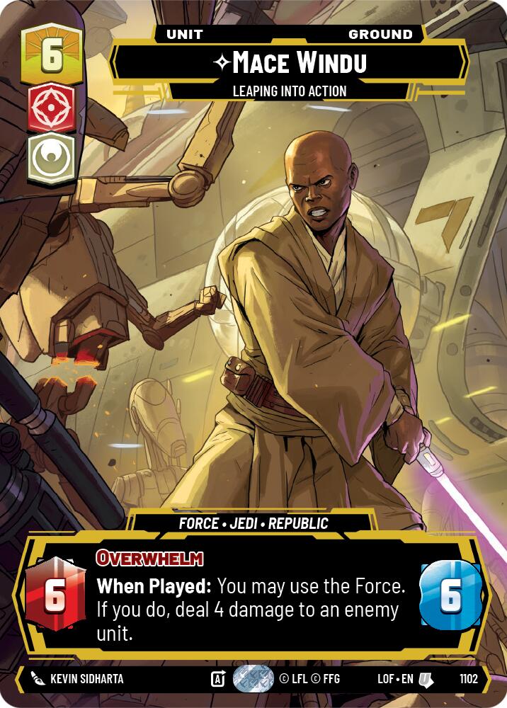 {SW-C}Mace Windu (1102) - Leaping into Action (Prestige Foil) (1102) [Legends of the Force]