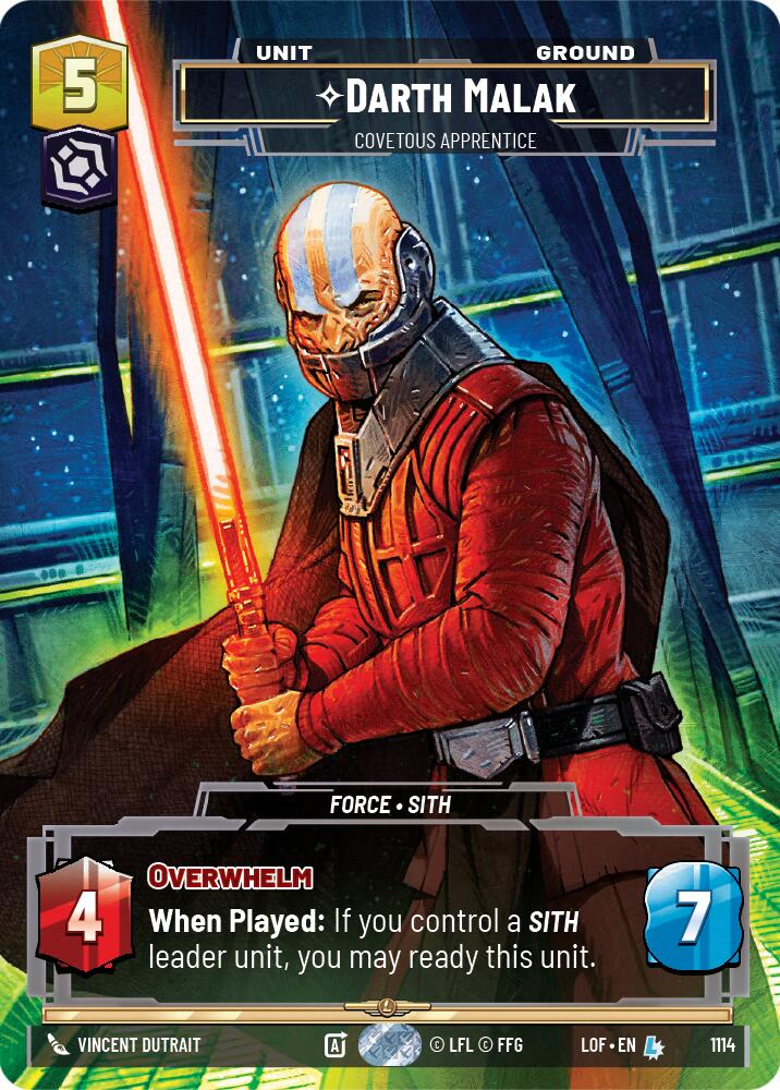 {SW-R}Darth Malak (1114) - Covetous Apprentice (Prestige Foil) (1114) [Legends of the Force]