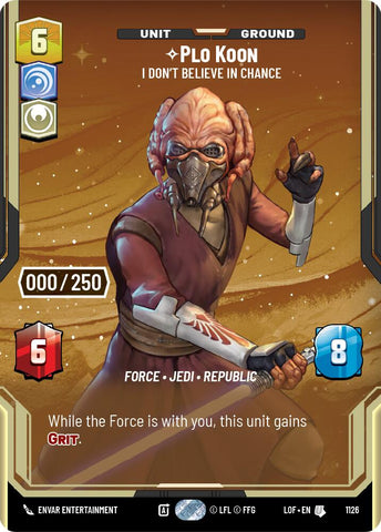 {SW-SH}Plo Koon (1126) - I Don't Believe in Chance (Serialized) (1126) [Legends of the Force]