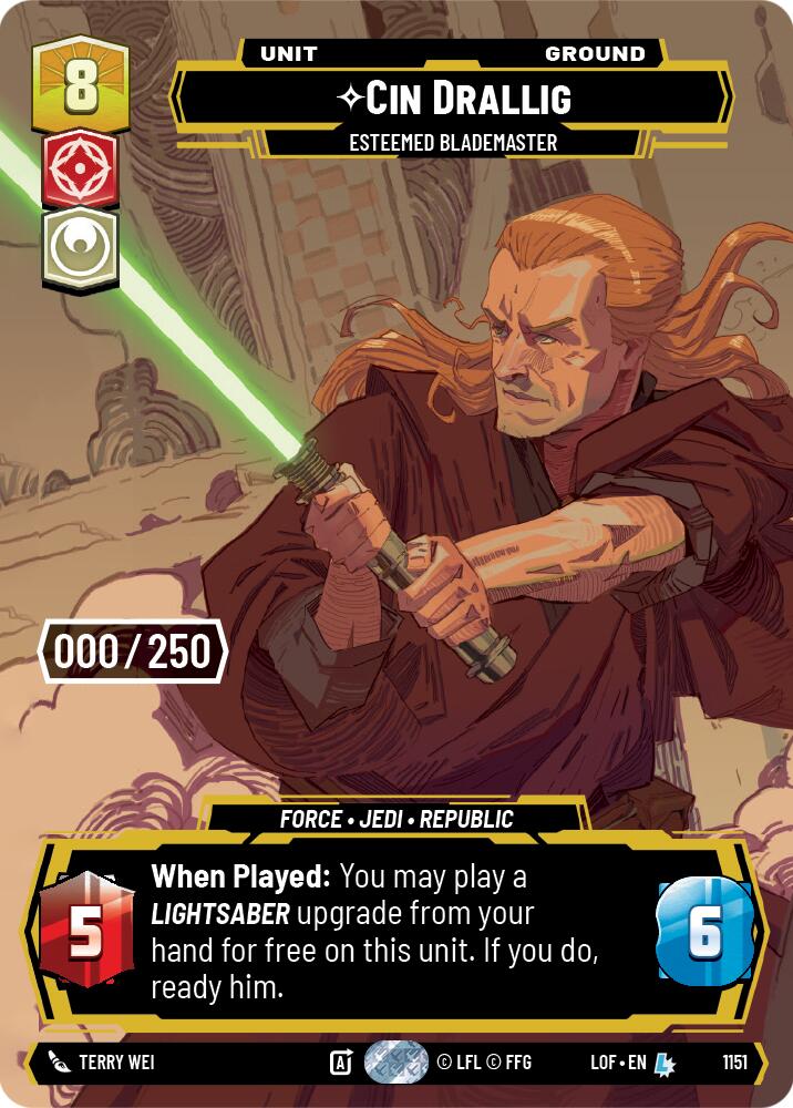 {SW-SH}Cin Drallig (1151) - Esteemed Blademaster (Serialized) (1151) [Legends of the Force]