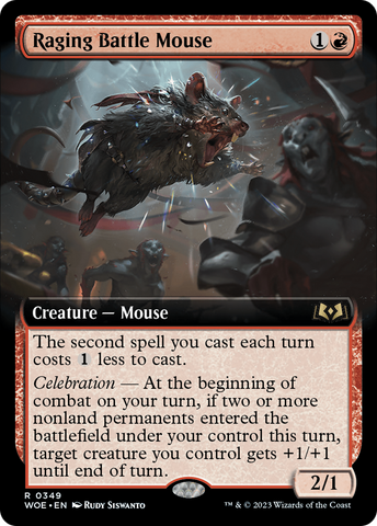 {@R} Raging Battle Mouse (Extended Art) [Wilds of Eldraine][WOE 349]