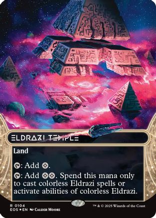 {R} Eldrazi Temple (0104) (Borderless) (Galaxy Foil) [Edge of Eternities: Stellar Sights][EOS 104]