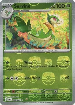 [PKM] Servine (002/086) (Master Ball Pattern) [Scarlet & Violet: Black Bolt]