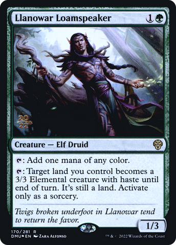 {R} Llanowar Loamspeaker [Dominaria United Prerelease Promos][PR DMU 170]