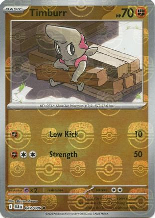 [PKM] Timburr (047/086) (Master Ball Pattern) [Scarlet & Violet: Black Bolt]