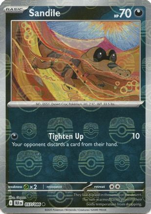 [PKM] Sandile (057/086) (Master Ball Pattern) [Scarlet & Violet: Black Bolt]