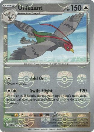 [PKM] Unfezant (073/086) (Master Ball Pattern) [Scarlet & Violet: Black Bolt]