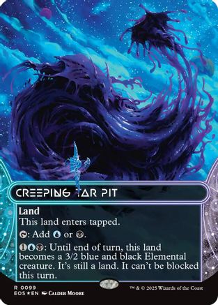 {R} Creeping Tar Pit (0099) (Borderless) (Galaxy Foil) [Edge of Eternities: Stellar Sights][EOS 099]