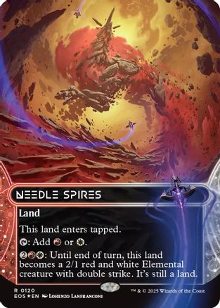 {R} Needle Spires (0120) (Borderless) (Galaxy Foil) [Edge of Eternities: Stellar Sights][EOS 120]