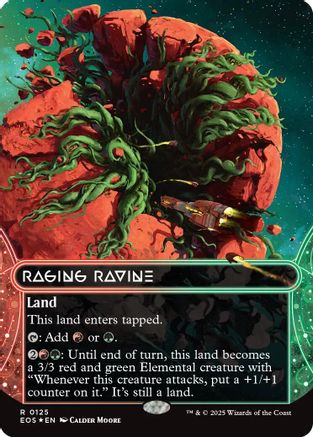 {@@ EOC R} Raging Ravine (0125) (Borderless) (Galaxy Foil) [Edge of Eternities: Stellar Sights][EOS 125]