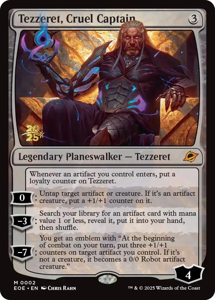 {@@ EOE R} Tezzeret, Cruel Captain [Edge of Eternities Prerelease Promos][EOE 002]