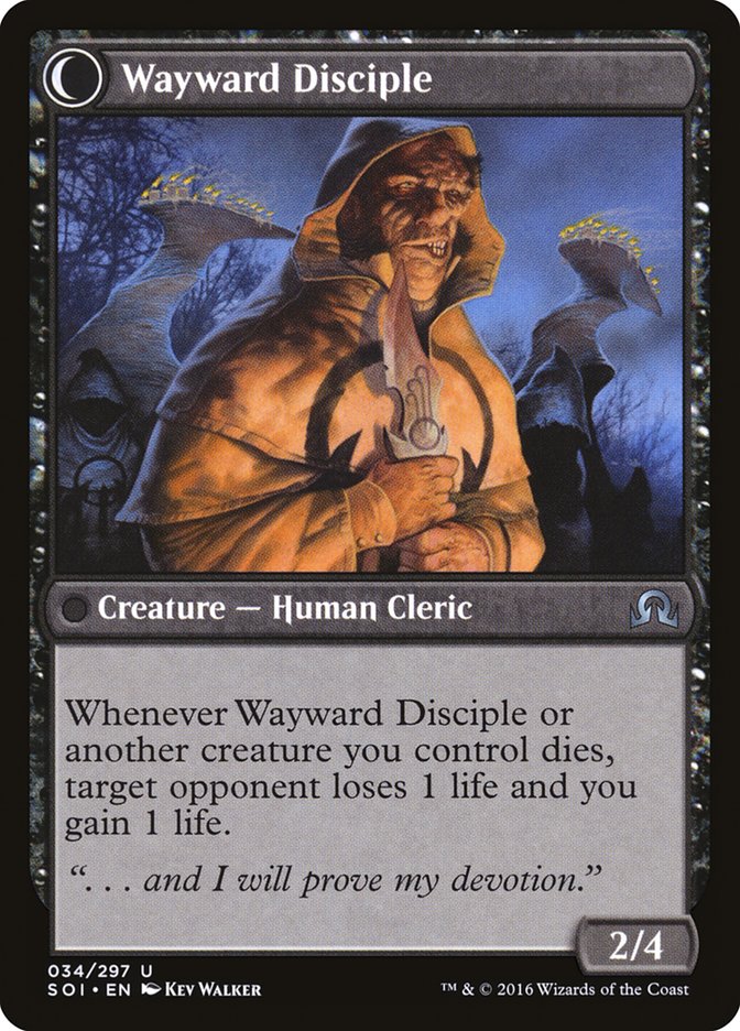 {C} Pious Evangel // Wayward Disciple [Shadows over Innistrad][SOI 034]