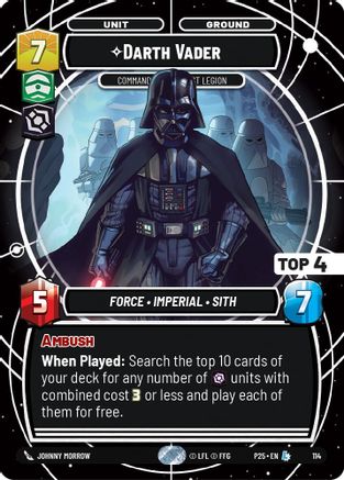 Darth Vader (113) - Commanding the First Legion (Top 4) (113) [Organized Play Promos]