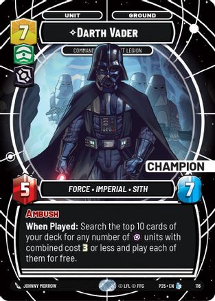 Darth Vader (114) - Commanding the First Legion (Champion) (114) [Organized Play Promos]