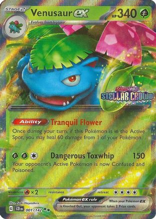 [PKM] Venusaur ex (001/142) (Stellar Crown Stamp) [Miscellaneous Cards]
